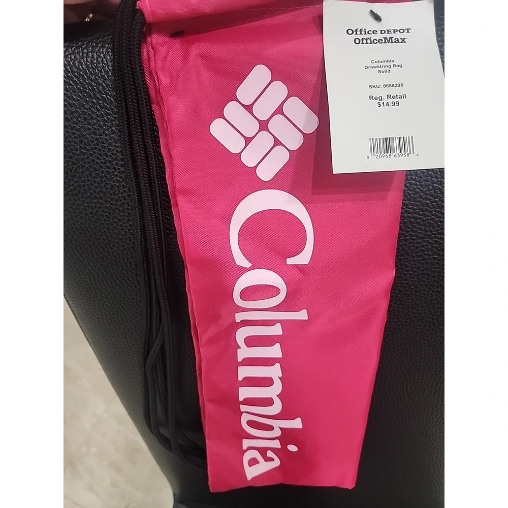 Columbia‎ Pink Drawstring Bag – Lightweight Gym Pack – Unisex Sports Gear - NEW!